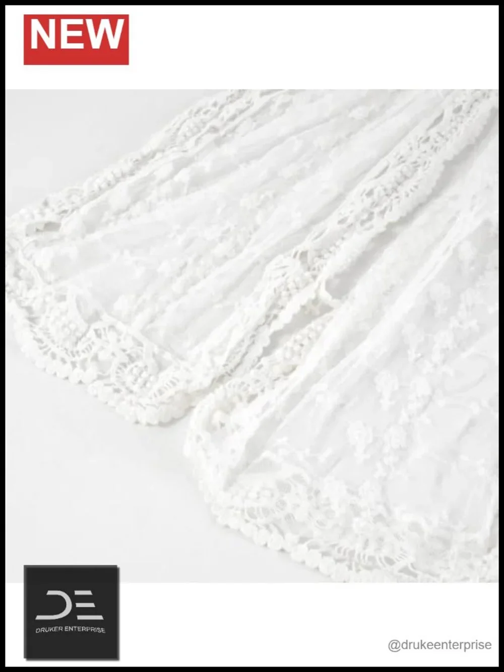 Lace Edge Embroidered Floral Print Lightweight Scarf Wrap
